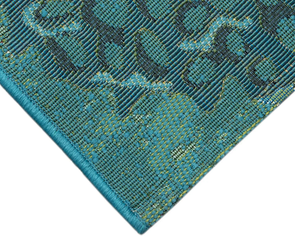 9'4") Transitional Coastal Blend - Rug (6'6" Synthetic Profile Loomed Animal Indoor/Outdoor X Power Graphic Colorful Low (Fish Aqua) Marina Area
