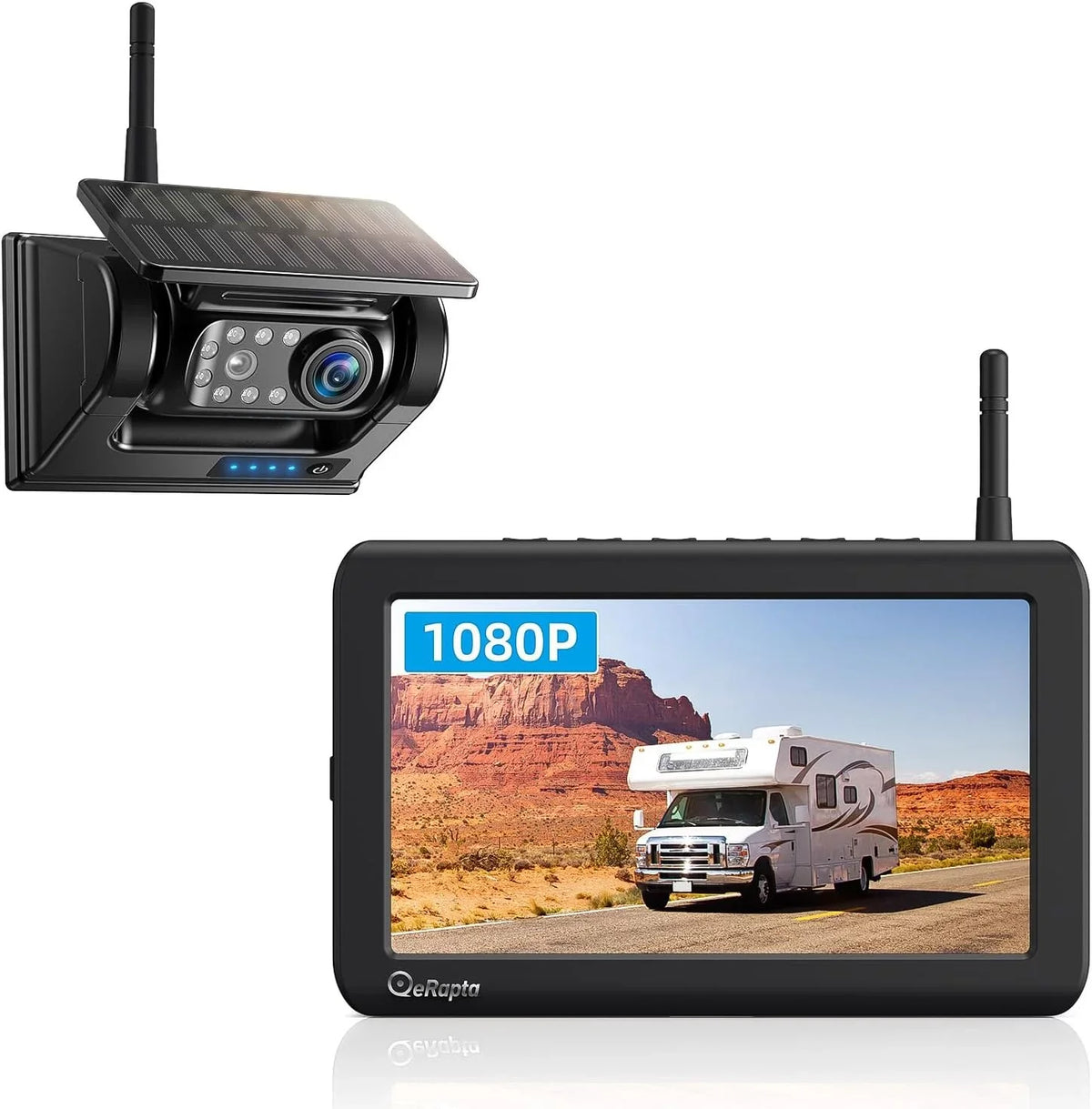 Wireless RV Infrared Camper Car for Truck DVR Solar eRapta Monitor Trailer 1 1080P ATYX7 Backup Min Night Car 7" Vision Camera Magnetic Installation