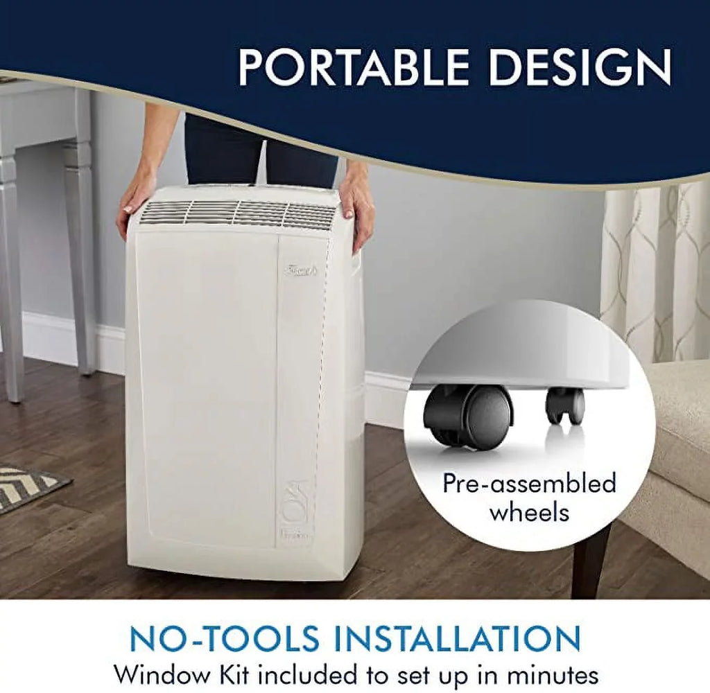 ASHRAE) Air Restored BTU BTU DeLonghi Dehumidifier 3-Speed 6,700 Portable (Refurbished) with (10,000 Conditioner