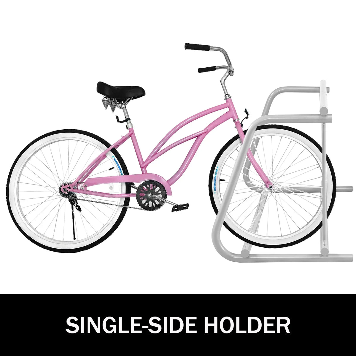 Stand Bike Rack, Rack, Storage Grid Floor All-Steel 111" for Bike BENTISM Length Streets Yards Single-Side Holders Garages 9