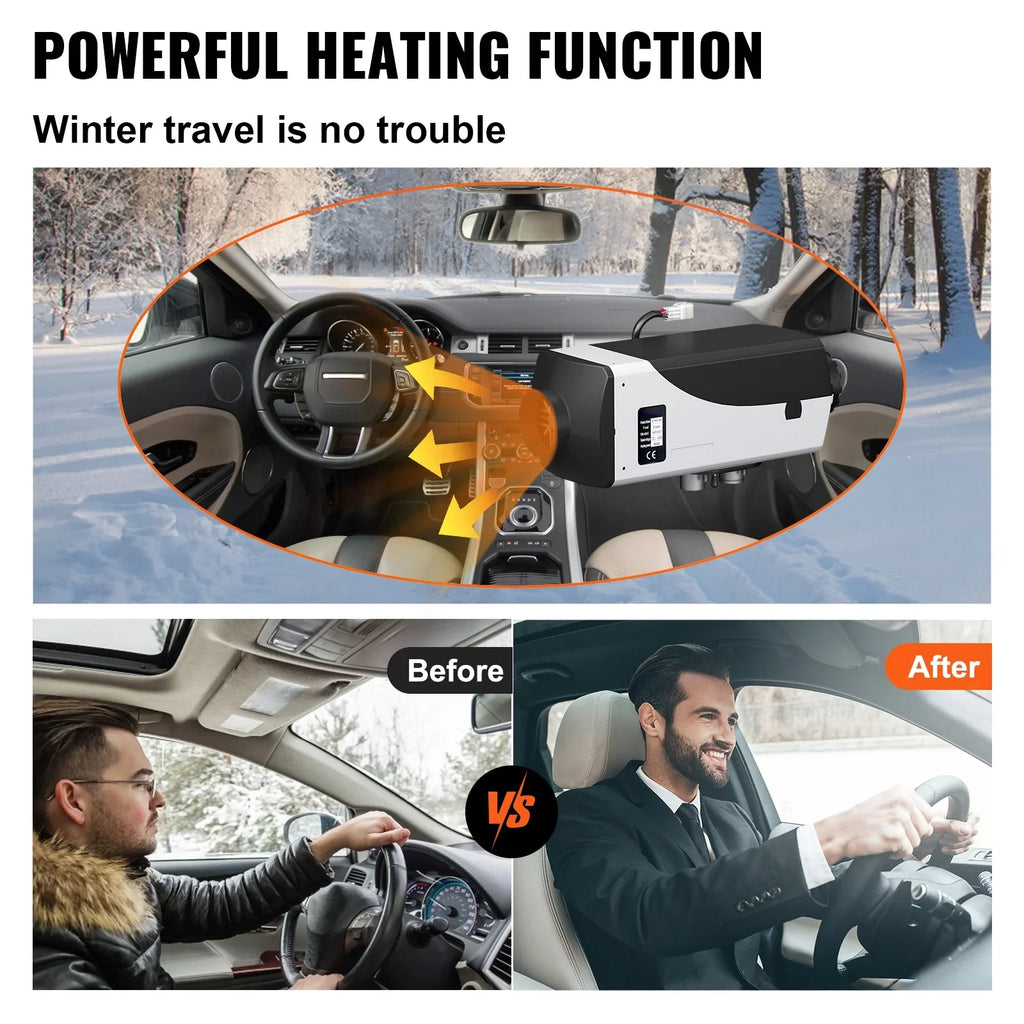Thermostat Remote Motorhomes 10L and Parking Muffler and Bus Boats Diesel RV Trailer for Control Air Heater Diesel 5KW LCD Heater with Tank Diesel 12V SKYSHALO Heater
