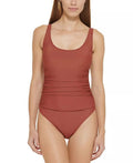 6 SOUR WHISKEY Mesh-Contrast DKNY One-Piece US Ruched Swimsuit,