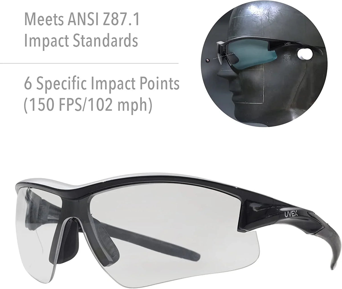 by Plus Anti-Fog Coating, Uvextreme Clear Acadia Leight Glasses Shooting (R-02214) with Uvex Lens Lens Honeywell Howard