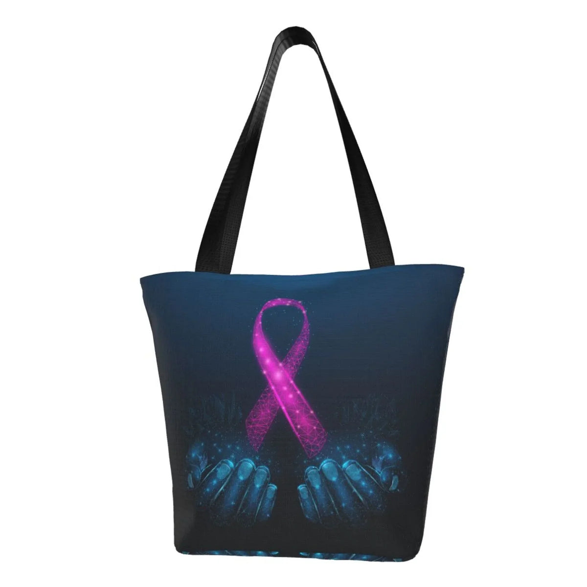 Pink Two Bag Capacity Awareness Human Hands Holds Tote Shopping Bag,Shoulder Lukts Large Ribbon Handbags Bag Women'S Are Hobos
