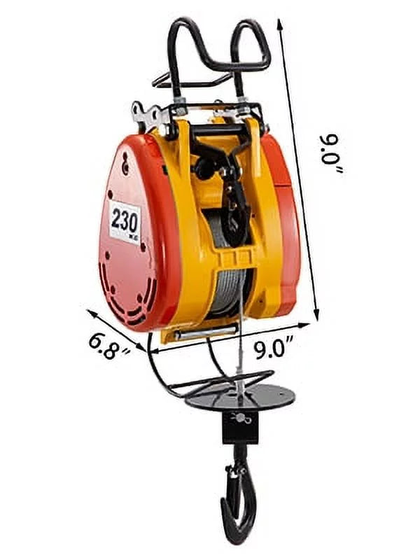 Electric 98ft/30m System Control with Lift Volts Phase Overhead Pulley Winch VEVOR Crane Electric Remote 1 Wire Electric Trolley Hoist 230kg with Length 507lbs Steel Capacity Rope 110