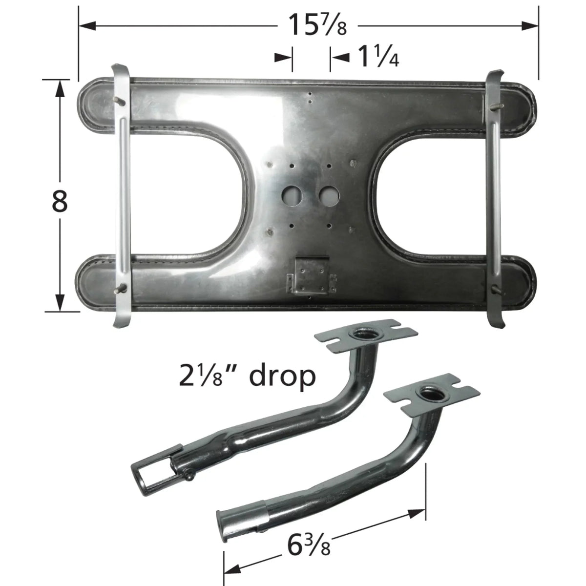 Stainless Gas Burner Charmglow Steel for 15.75" Grills