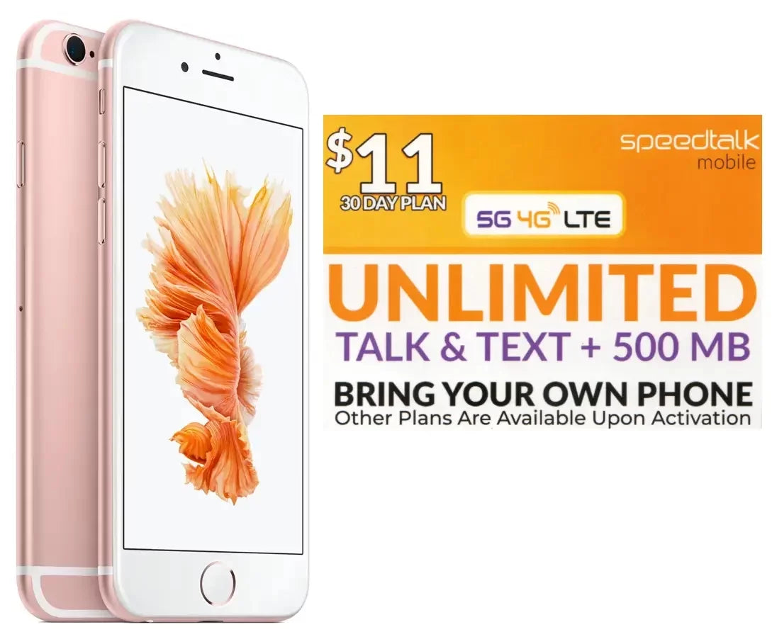 Unlocked Good) iPhone Rose 16GB Sim (Refurbished: + 6S Free Pre-Owned Speed Gold Talk