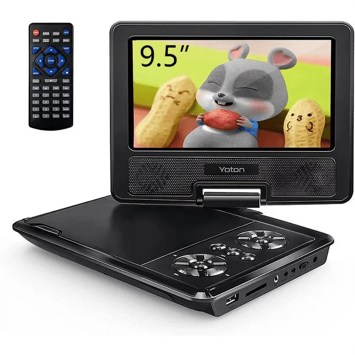 Car, HD DVD 4-6 Battery with for and 9.5" Screen, Built-in Swivel Player Kids Portable 7.5" Hours Yoton