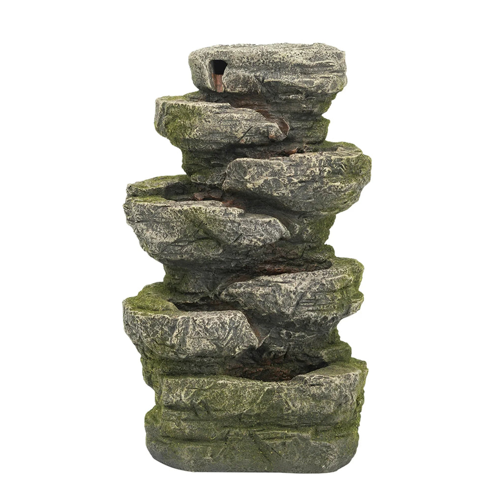 '- CC Fountain Tabletop Brown Furnishings 13.75" Cascading with Light Stone Outdoor Home -