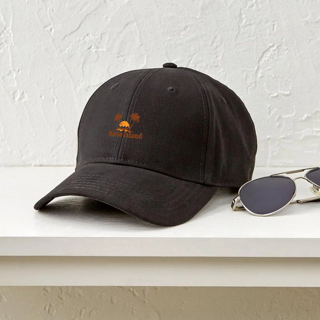 Baseball Black CafePress Adjustable - Island Black Printed Canvas Palm Cap Trees Hat Marco Cotton - Design.