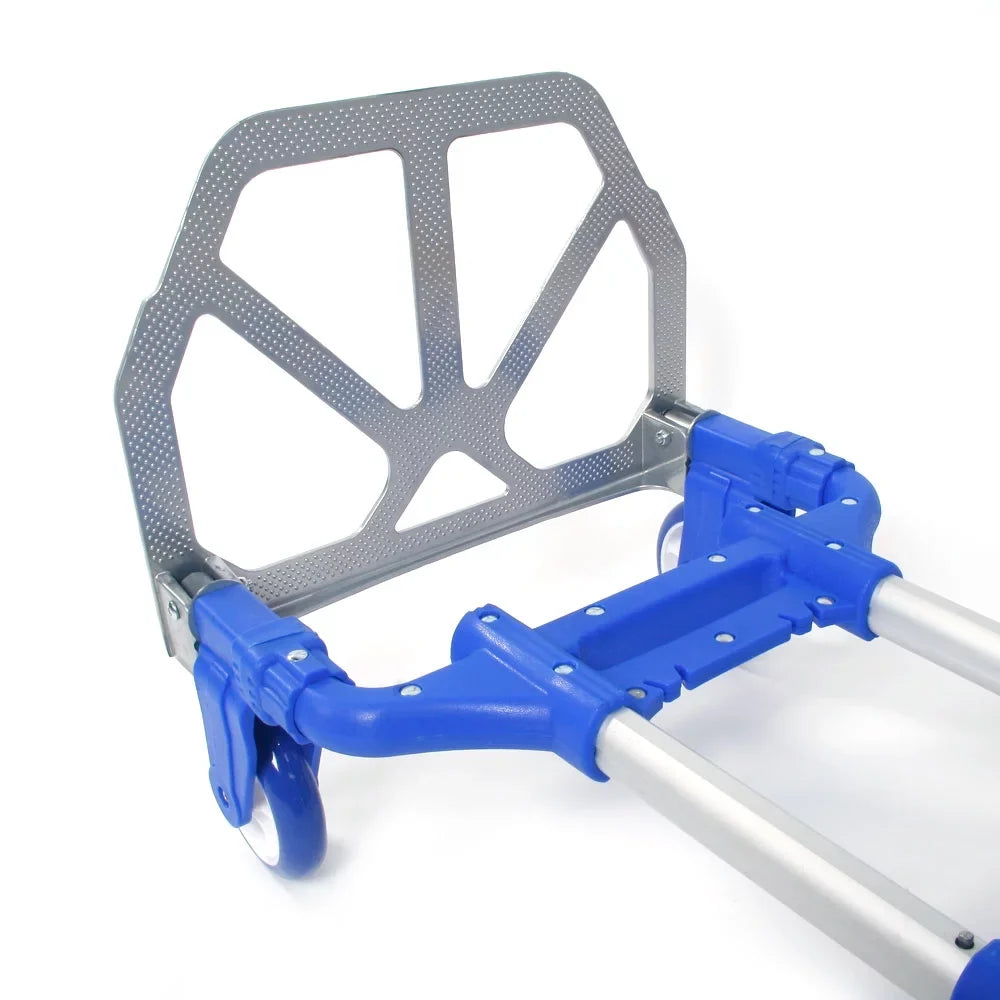 Dolly, Folding Folding Truck, 165 Trolley Blue Luggage Hand Heavy-Duty Cart, lb QEEK Aluminum Capacity Portable Cart with Rubber Telescoping Wheels, and Hand Hand Truck Handle and