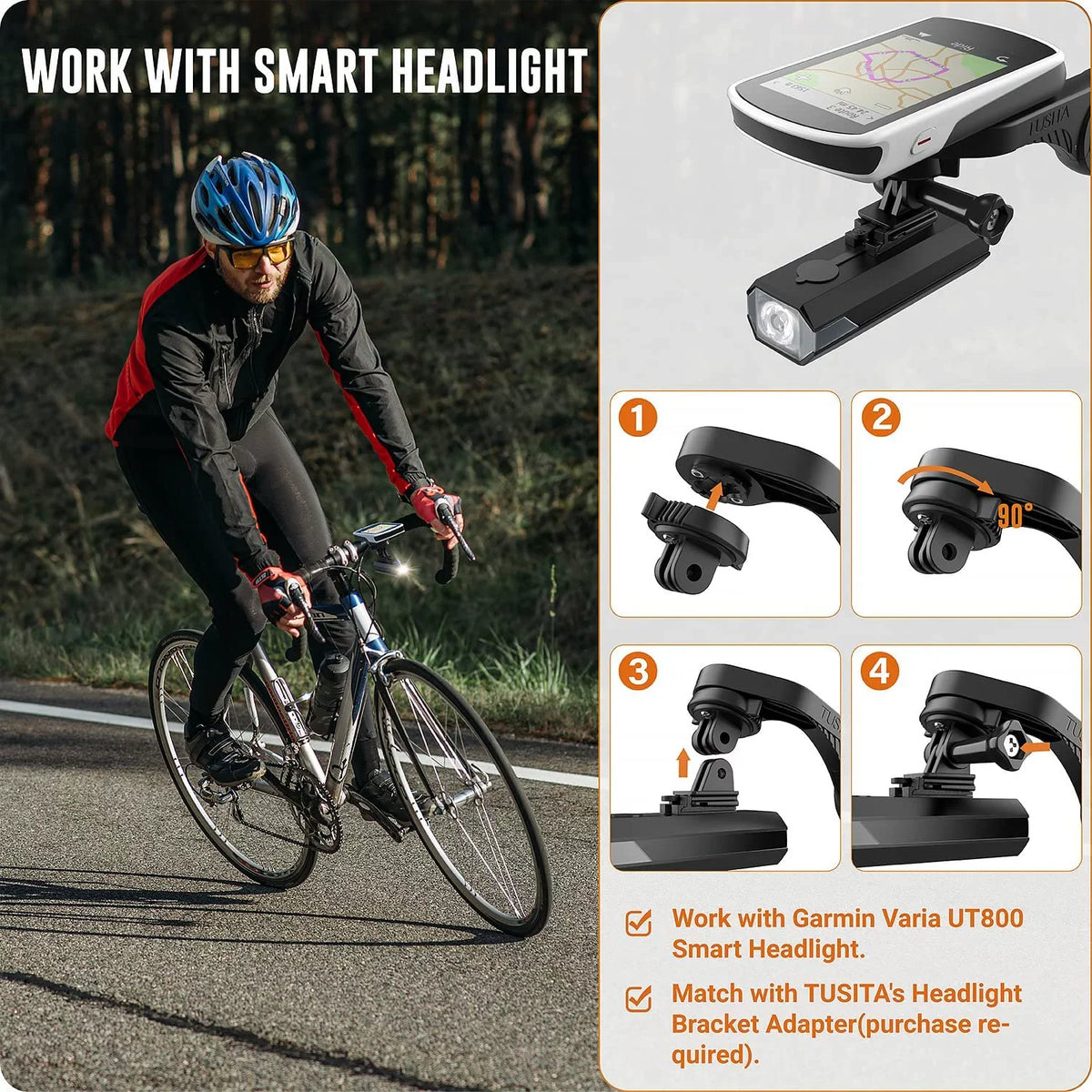 GPS Compatible Flush Out Quarter-Turn Front and Garmin Flange Mount to Mount with Friction Adapter Edge Bike