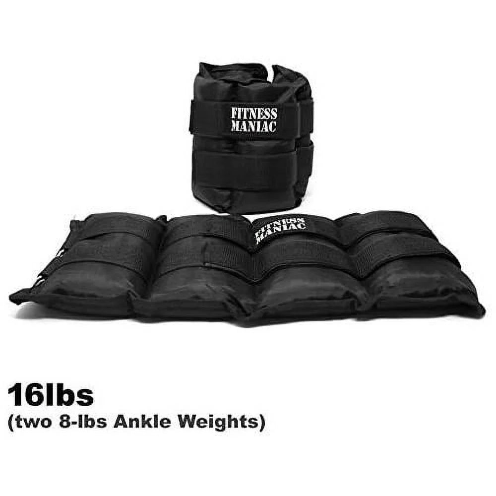 leg weights gym, women weight, durable premium double workout, ab, glute men for walking, 16 heavy set 1 pounds pair and (8 straps exercises lbs pro per ankle for ankle)