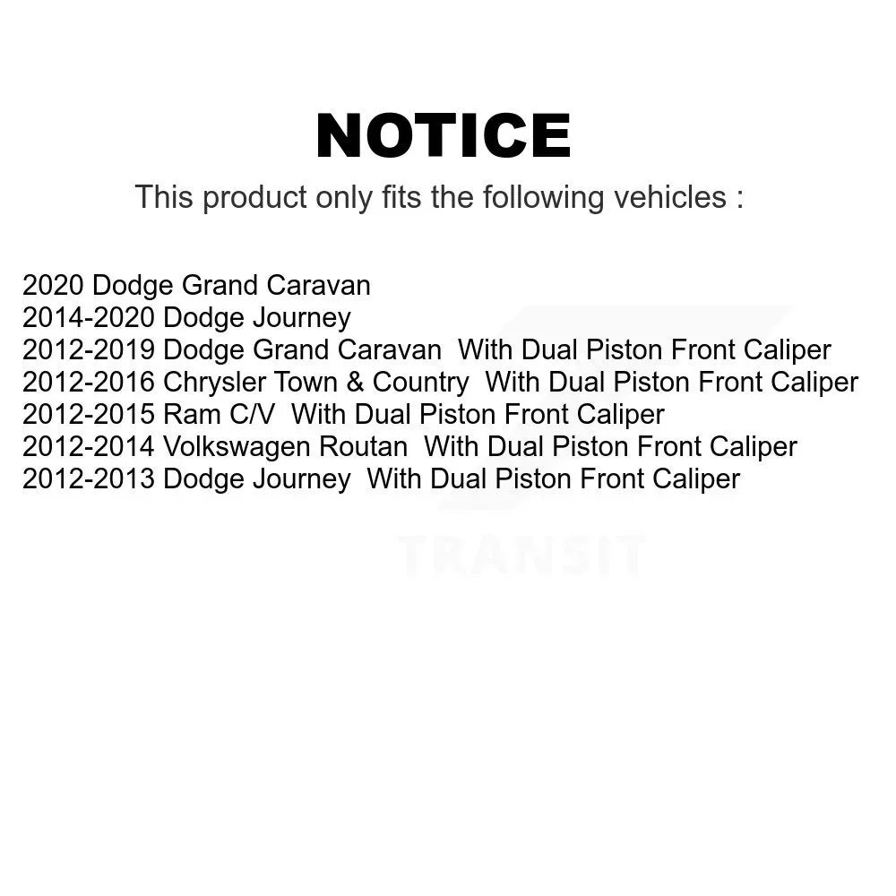 Caravan K8-100712 For Grand Dodge C/V Brake Town Disc & Chrysler Pair Ram Volkswagen Journey Rotors Routan Rear Country