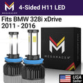 12 Automotive 11 328i Headlight H8 Diamond White 2012 Racer 15 2011 BMW Mega 14 LED H9 Sided 6000K 13 10000LM Light xDrive 16 12V 60W H11 Bulbs 2014 2015 2013 BMW Fog 2016 4 328i Replacement xDrive