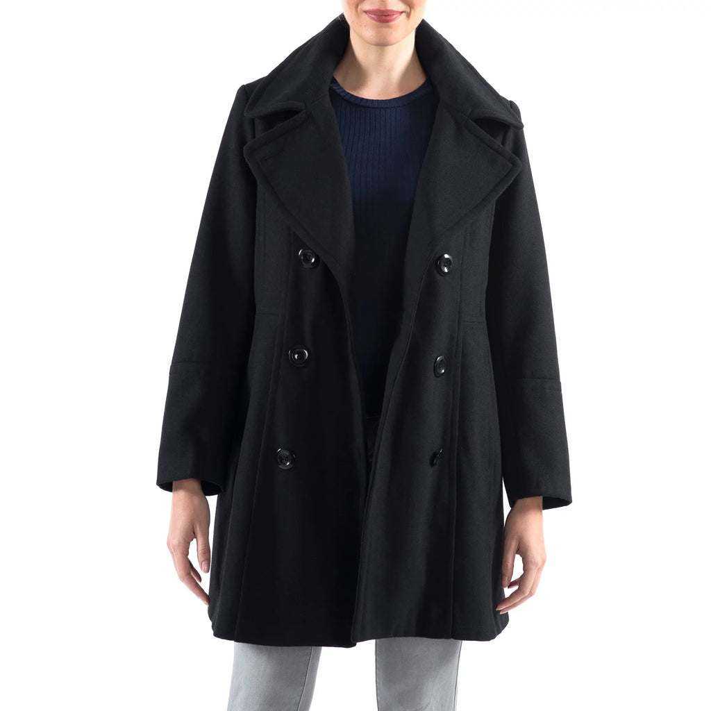 Womens Jacket Double Norah Swiss Breasted Overcoat Peacoat Coat Alpine Wool