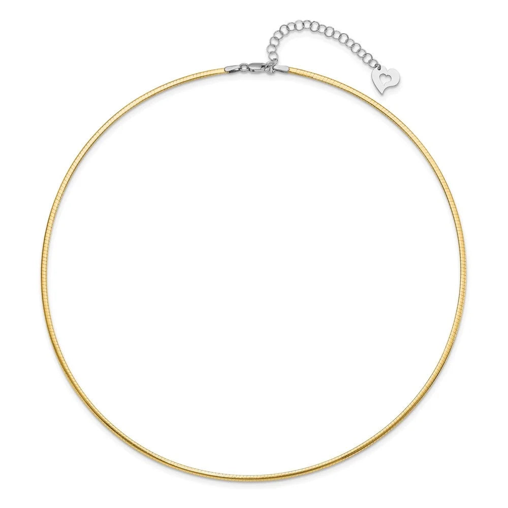 Omega Women Auriga Gold 2mm for Reversible 18inch Necklace 14k Two-tone