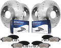 '- & Kit 2017 2015 and Brake 2016 Detroit Brakes 2012-2020 Replacement 2013 F-150 Axle 2019 Disc for 2018 Rear Front Ceramic and 2014 Brake Rotors Pads Drilled Slotted Ford
