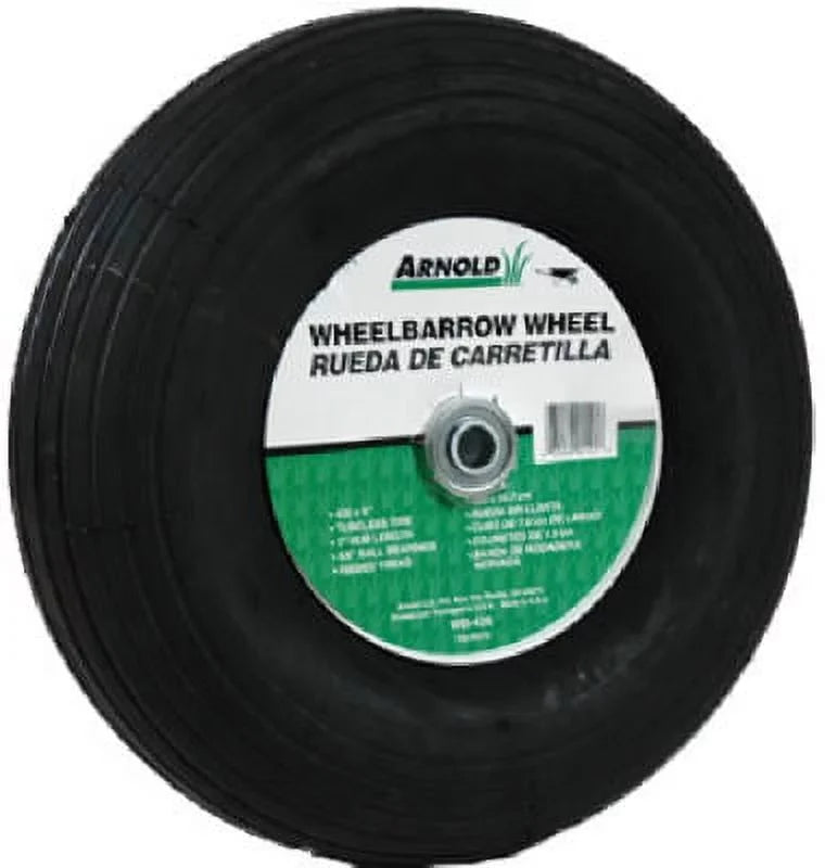 Wheelbarrow 6" x Tread Wheel Assembly 13" Hub Each 4.00 Length, Ribbed O.D3"