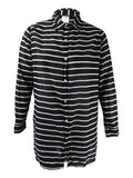 Lauren Lauren Striped Women's Camp Shirt XS) (Black/White, Ralph Cover-Up