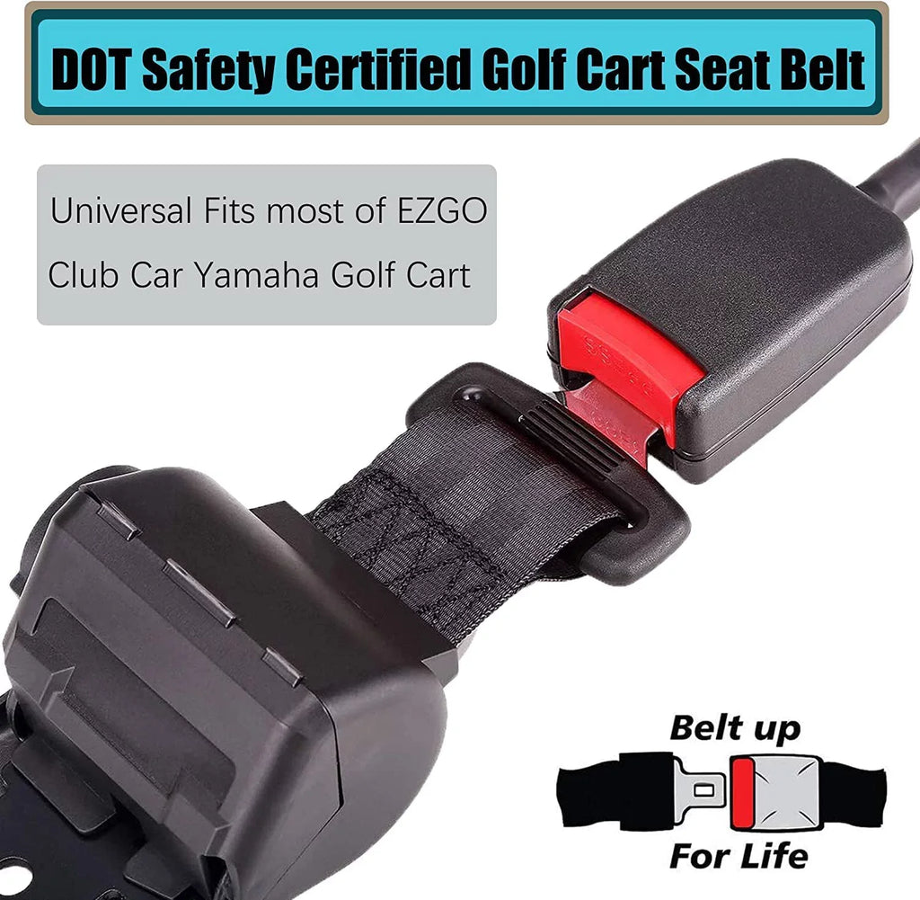 Kit Car 10L0L Seater 4 Seat for Belts Bracket & Golf EZGO Cart, Black Cart Yamaha Club