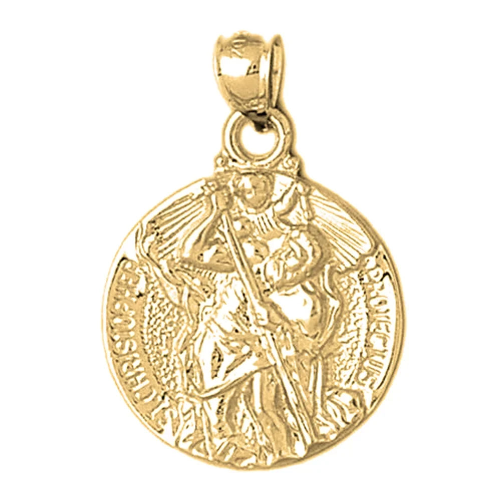33 18K - mm Yellow Gold Saint Christopher Pendant