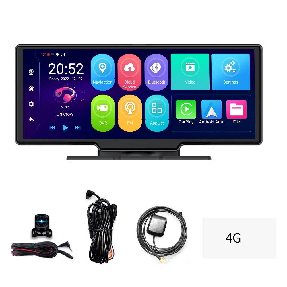 Navigation Degree Car Positioning Car 10.26in Video Wide Dual Dash Auto Global Recorder Viewing Multi-language Night System Tomshoo DVR Car Angle Recorder 170 Cam Lens