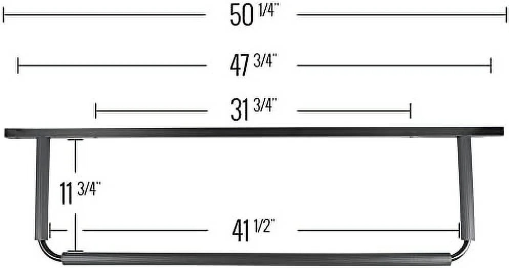 Or Overhead Storage Rack 24" Center, Black 16" On Board