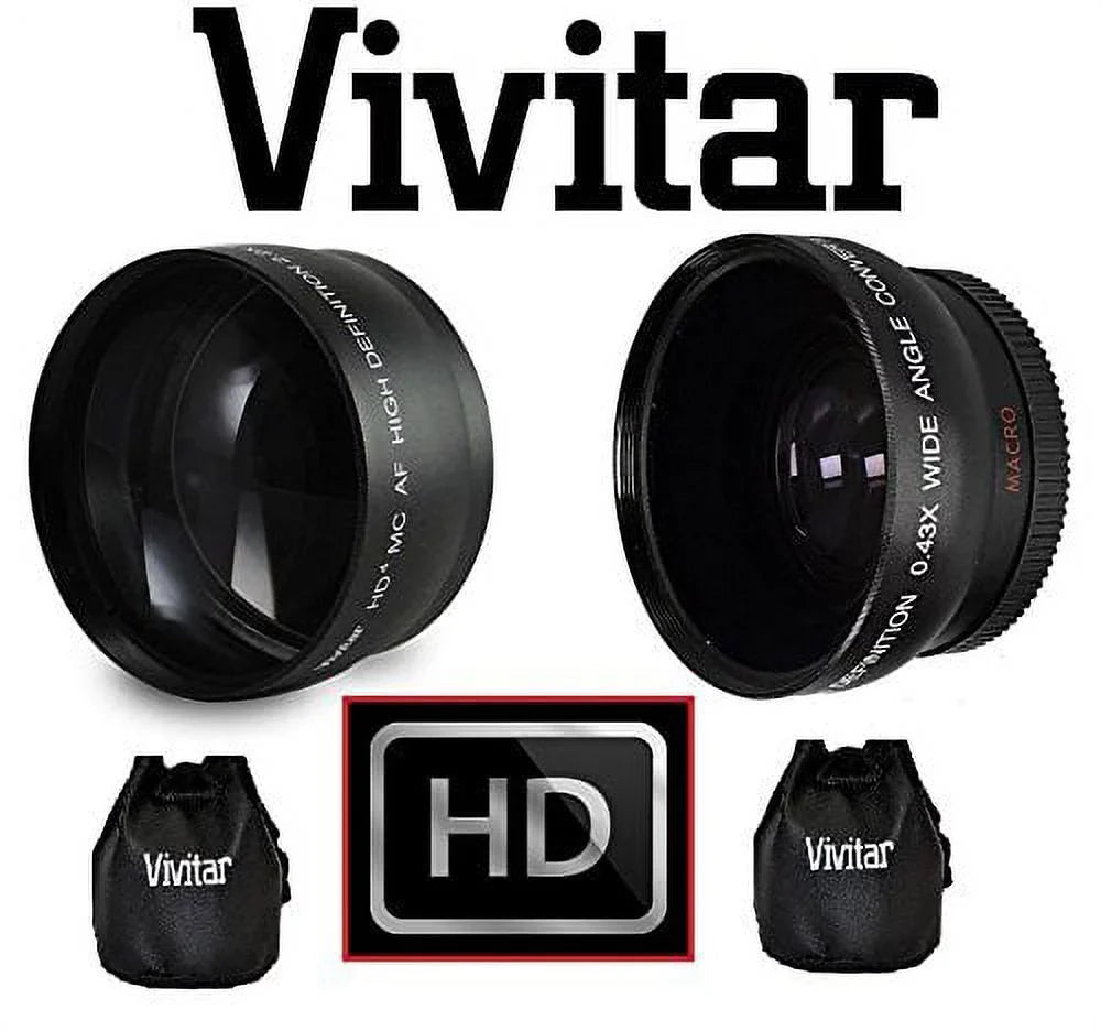 Panasonic Kit & Size Wide Set DMC-G7H Angle Lens Compatible) Lumix Hi-Def 2-Pc For (58mm Lens Telephoto
