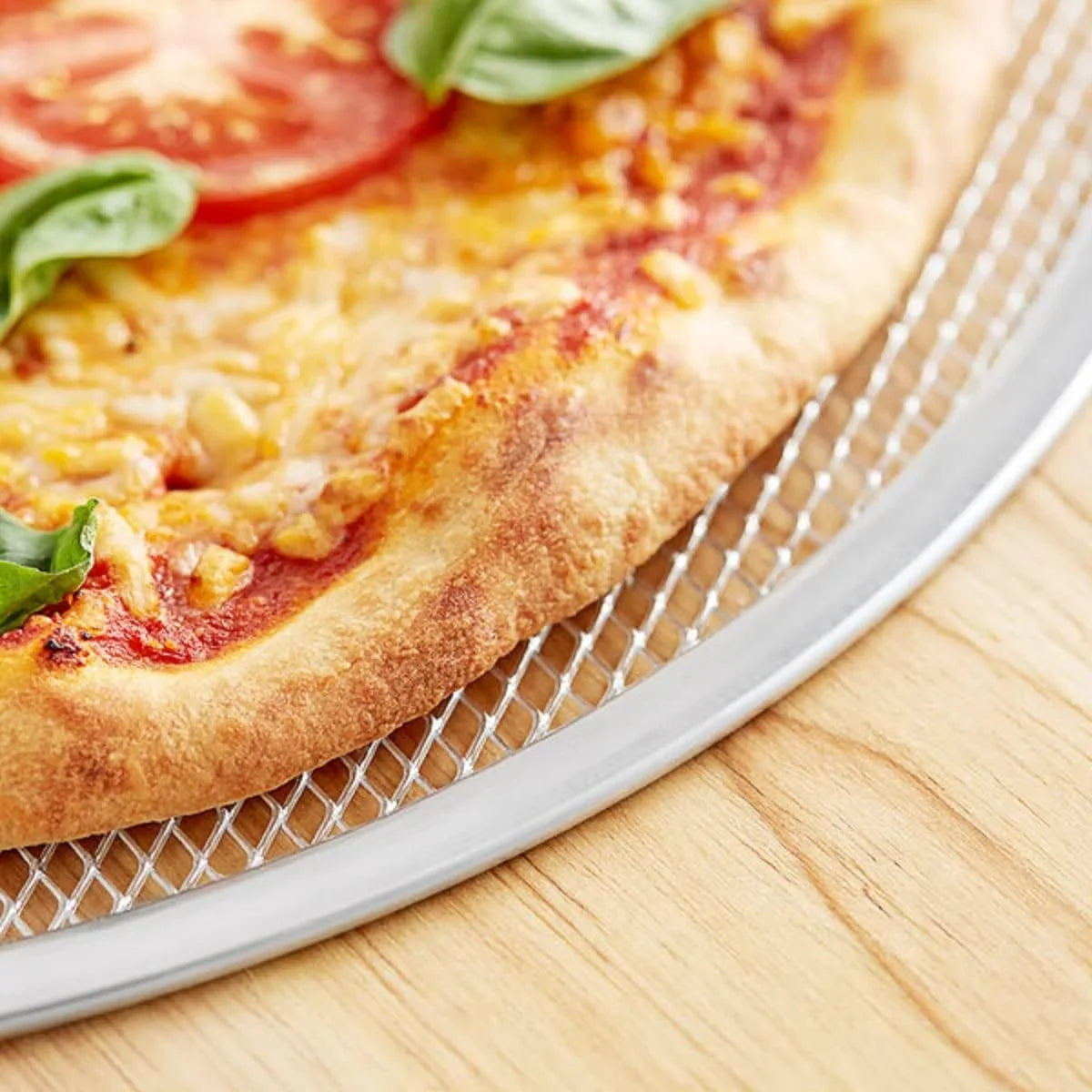 TrueCraftware- 19” Round for Pan Tray Screen Pizza Baking Tray Aluminum Pizzeria Home Screen Round of Set Restaurants Bakeware Pizza 2 Kitchen Rim- Seamless Baking Pizza &