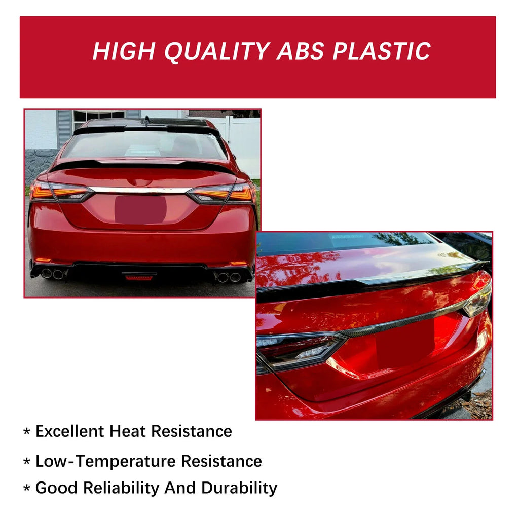 Trunk Style XSE SE for Spoiler 19 Rear Camry 20 Lid XLE Glossy Black LE Kojem M4 Toyota 2018-2021 Wing
