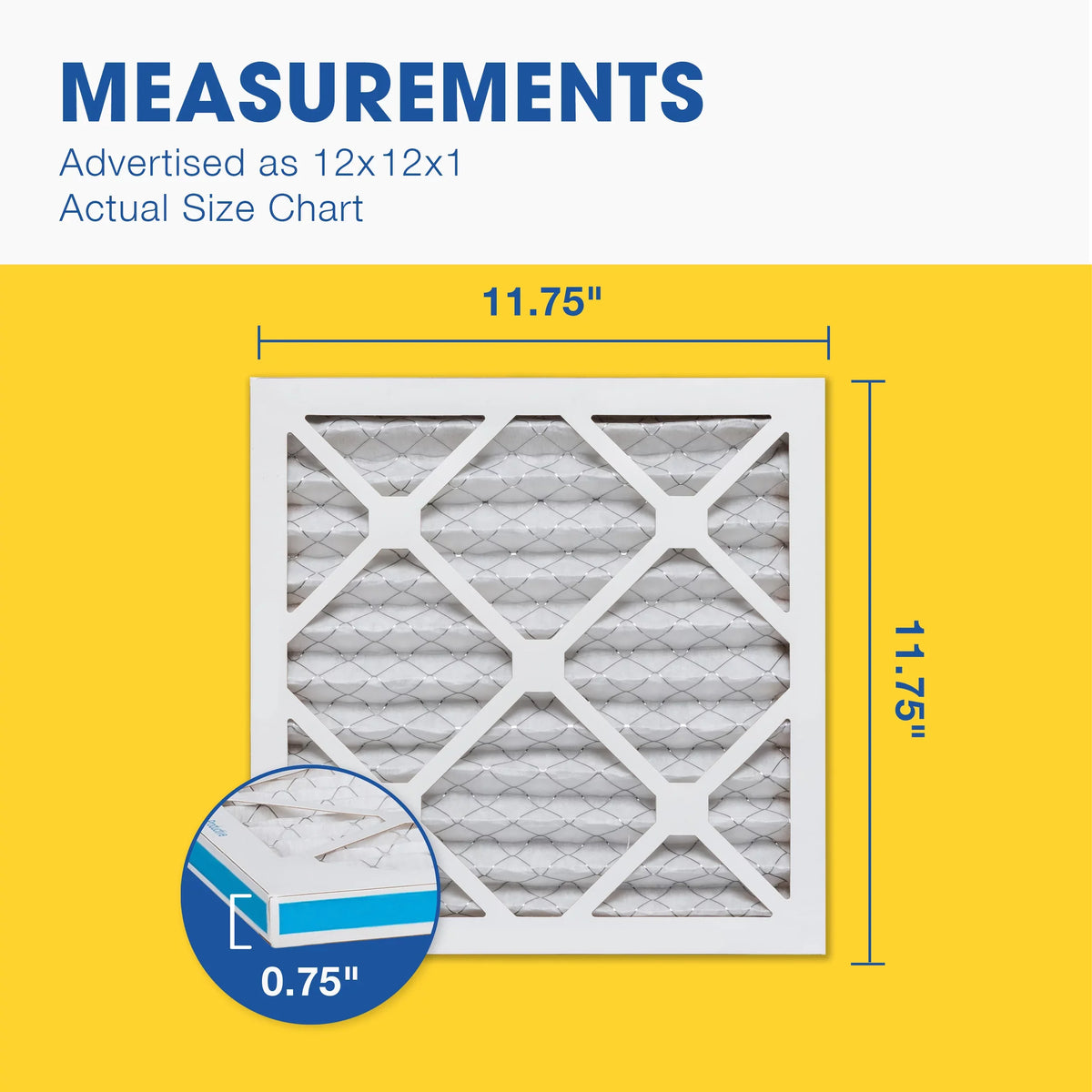 11 Filter, 4 Pleated MERV AC Air Furnace Air 12x12x1 Aerostar Filter, Pack