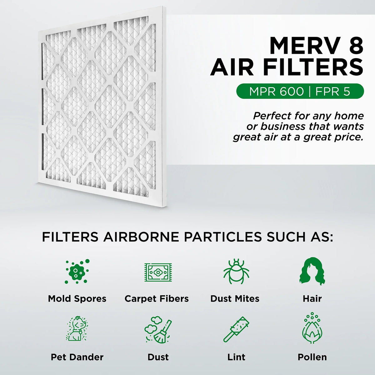 Case of Size: 12. 3/4 8 23-1/2 Pleated Furnace x AC Air MERV Actual x Filters. Pamlico 19-1/2 20x24x1 Air
