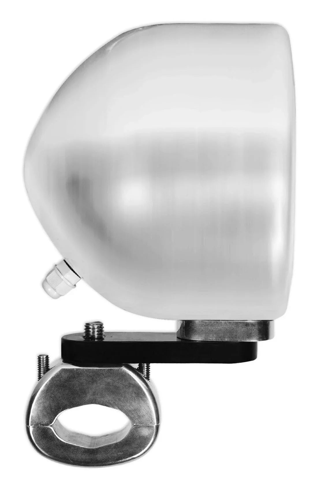 (2) Aluminum Speaker 4" Pods Swivel MAC40B Motorcycle Handlebar Rockville Chrome