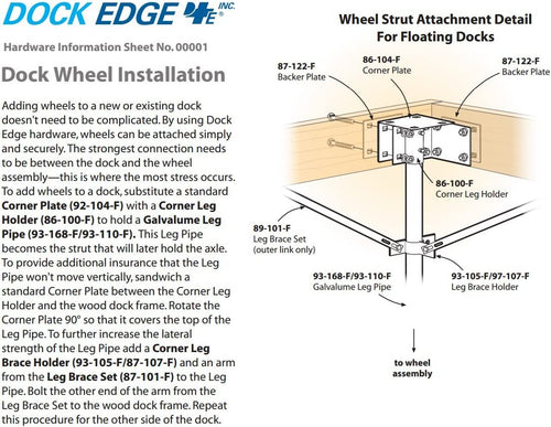 '- Lift 24", Rotomold Dock + Edge Shaft Wheel, Axle & 1.98" Dock Boat