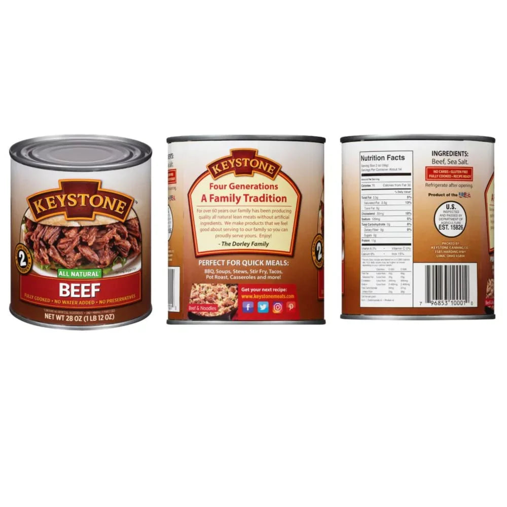 ✅ Chicken Life Combo Survival and 28oz eat Shelf Cans Cans Natural to Beef, Emergency Food of Each) Long Camping - (9 Ready Pork 3 ✅ Keystone All