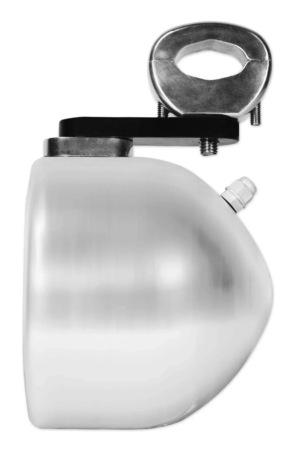 (2) Aluminum Speaker 4" Pods Swivel MAC40B Motorcycle Handlebar Rockville Chrome