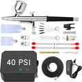 with Cake Airbrush Craft Multi-Purpose Set for Compressor Tattoo Upgraded Decor Gocheer 40PSI Dual-Action Airbrush Kit, Art Makeup