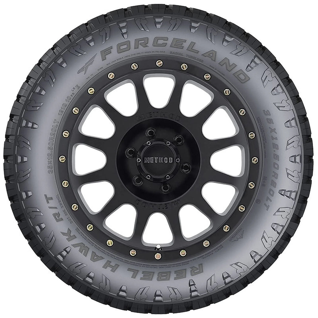 Hawk LT37X12.50R20 Rugged Tire Rebel 126Q Terrain R/T Truck Light E Forceland