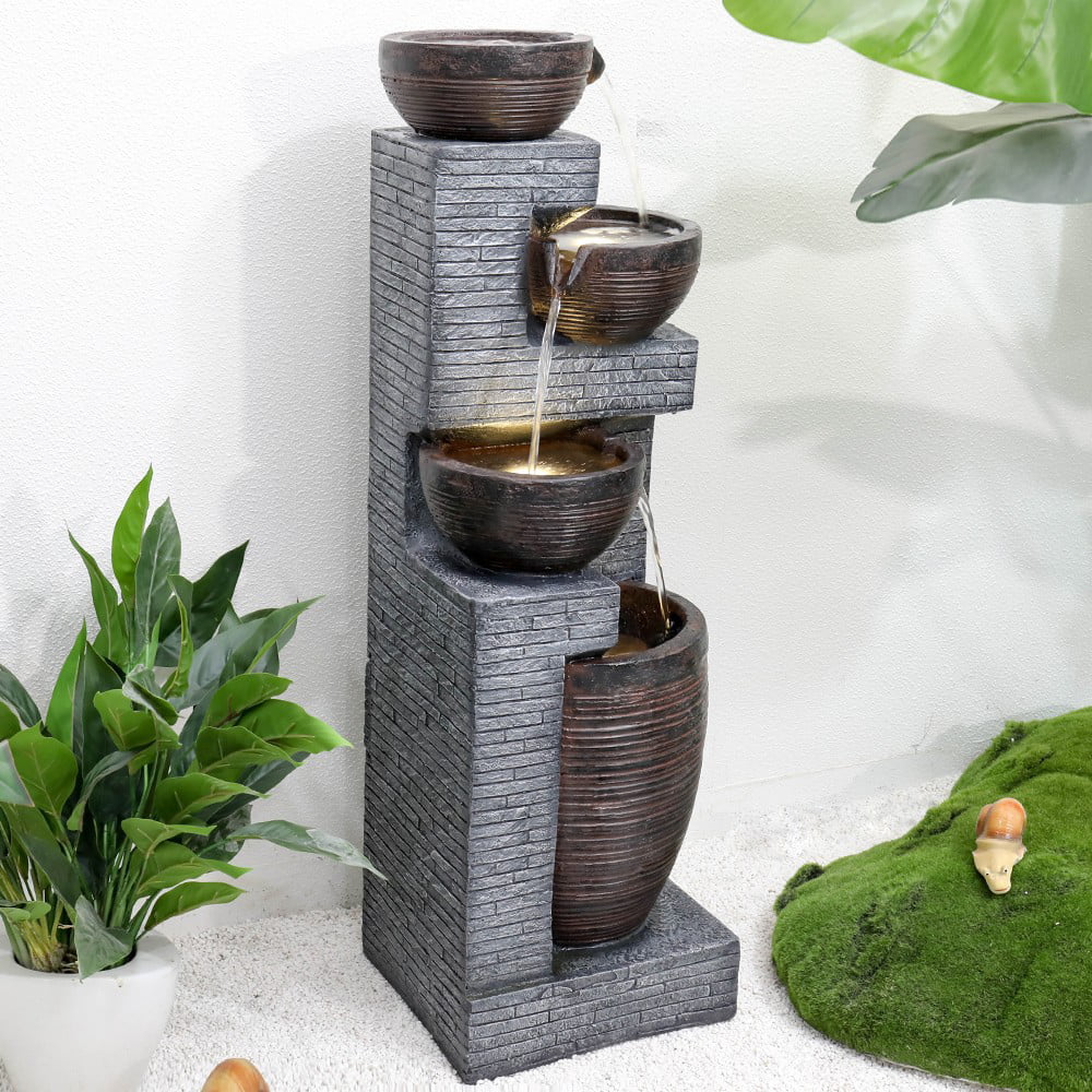 Resin outdoor With Light Fountain Cliffdell