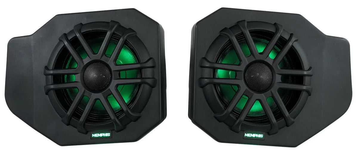 Tower Memphis Polaris 2018+ Ranger RNGR65FE Audio Speakers+Amp For Pods+LED Pair