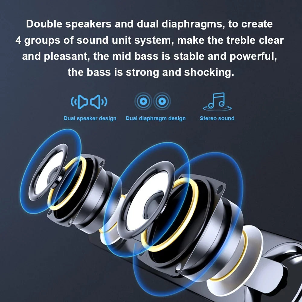 Laptop PC USB Computer Bass Carevas Tablet Speaker Surround Sound MP3 Phone for Wired Box Powerful Subwoofer Stereo Bar V-111 Speaker MP4
