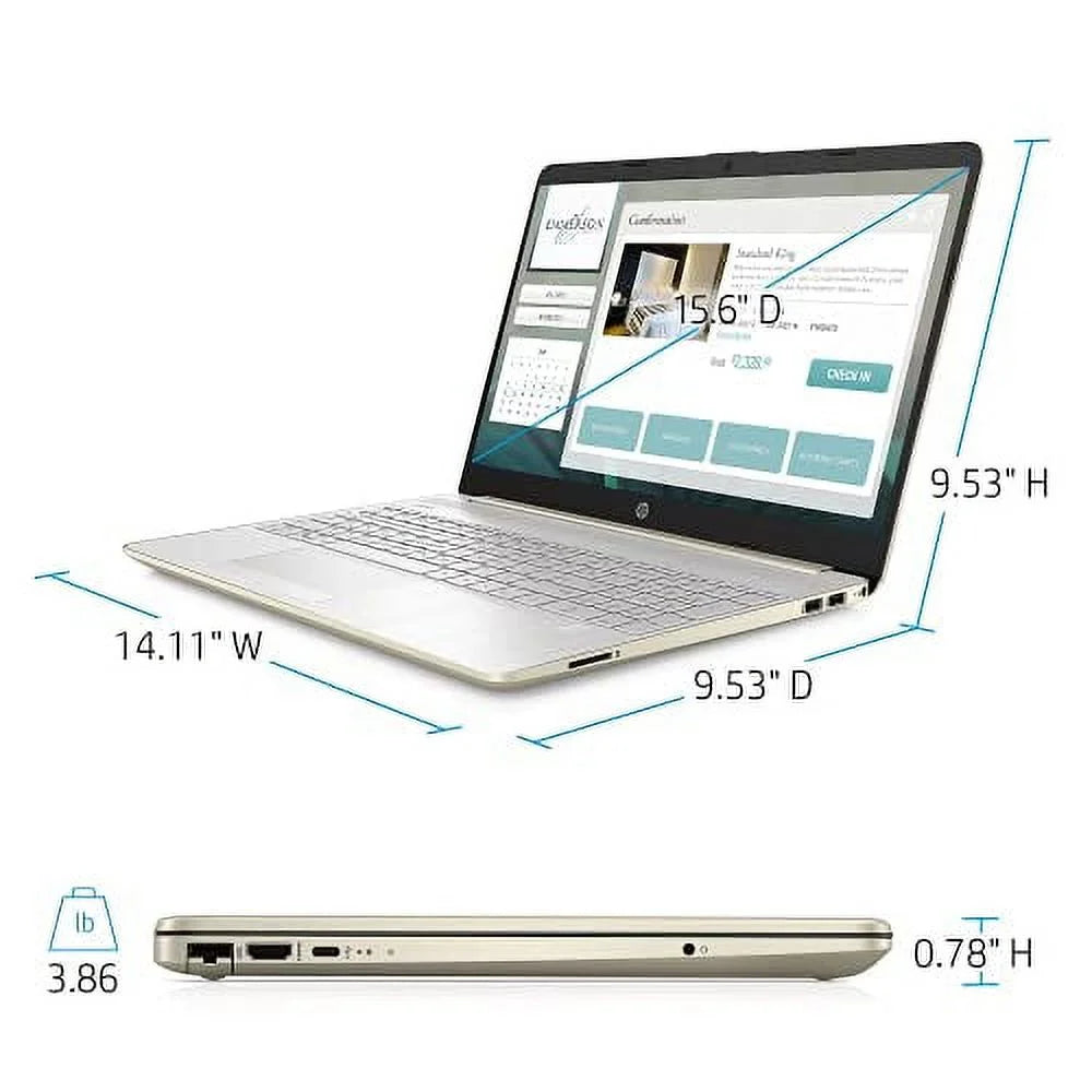AC DDR4 Intel RAM RJ45 i5-1135G7 USB-C FHD 4-Core NVMe 11 15.6" Laptop HDMI Intel Webcam 8GB Iris Xe SSD Accessories 11th Graphics Pro 2022 Gold Keyboard PC 256GB w/RE Backlit Windows BT WiFi HP