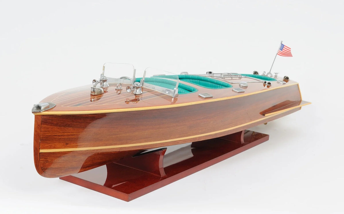 Painted 9 C1928 HomeRoots Boat Wood Hand Decorative Cockpit Brown Triple Chris in. Craft
