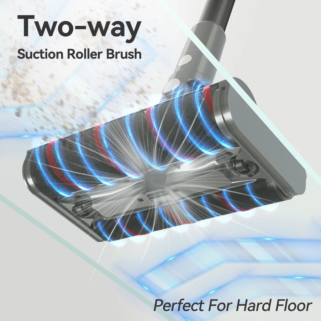 Vacuum Vacuum,Lightweight Vacuum Cleaner Soft Home Cleaner 40Mins Floor for Umlo Cordless Hardwood Handheld Brush Sofa Head, Double Roller 22kPa Powerful Directional Runtime Car up to 6-in-1