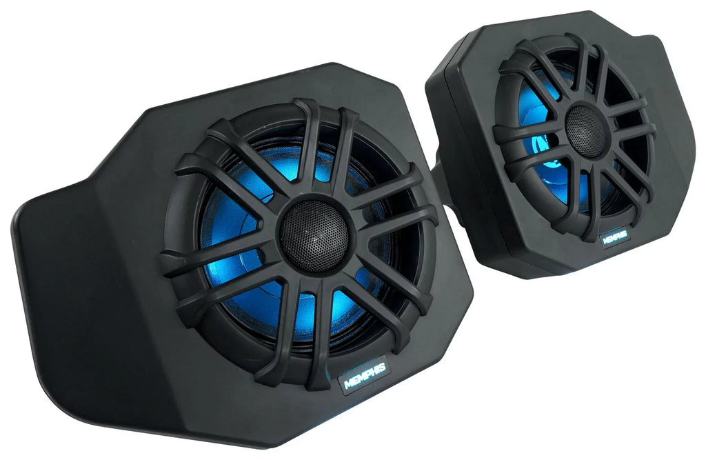 Tower Memphis Polaris 2018+ Ranger RNGR65FE Audio Speakers+Amp For Pods+LED Pair