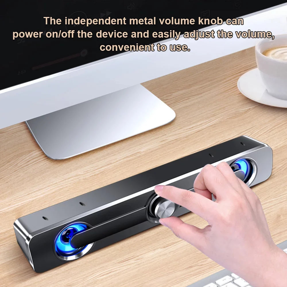Laptop PC USB Computer Bass Carevas Tablet Speaker Surround Sound MP3 Phone for Wired Box Powerful Subwoofer Stereo Bar V-111 Speaker MP4