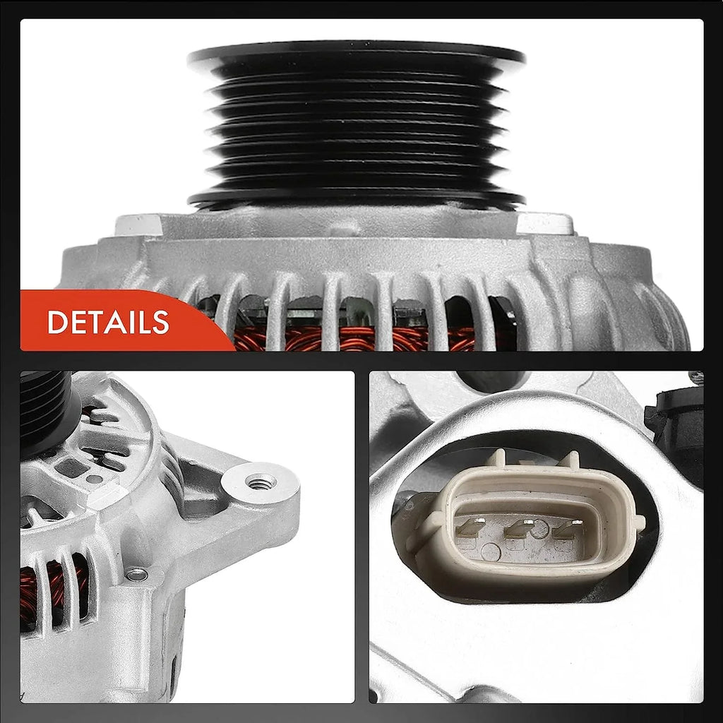 with CW & Acura 3.5L, Compatible 90Amp 12Volt 6-Groove A-Premium Pulley 1999, 2000-2002 Clutch Isuzu Trooper V6 Alternator SLX