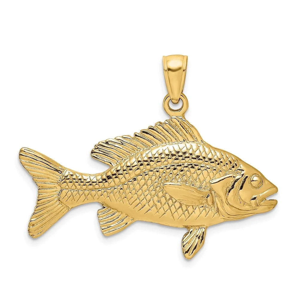 Fish Yellow 14k mm) 19 34.6 mm, Women (L for 3-D Snapper Charm W Textured Auriga - Red - Gold