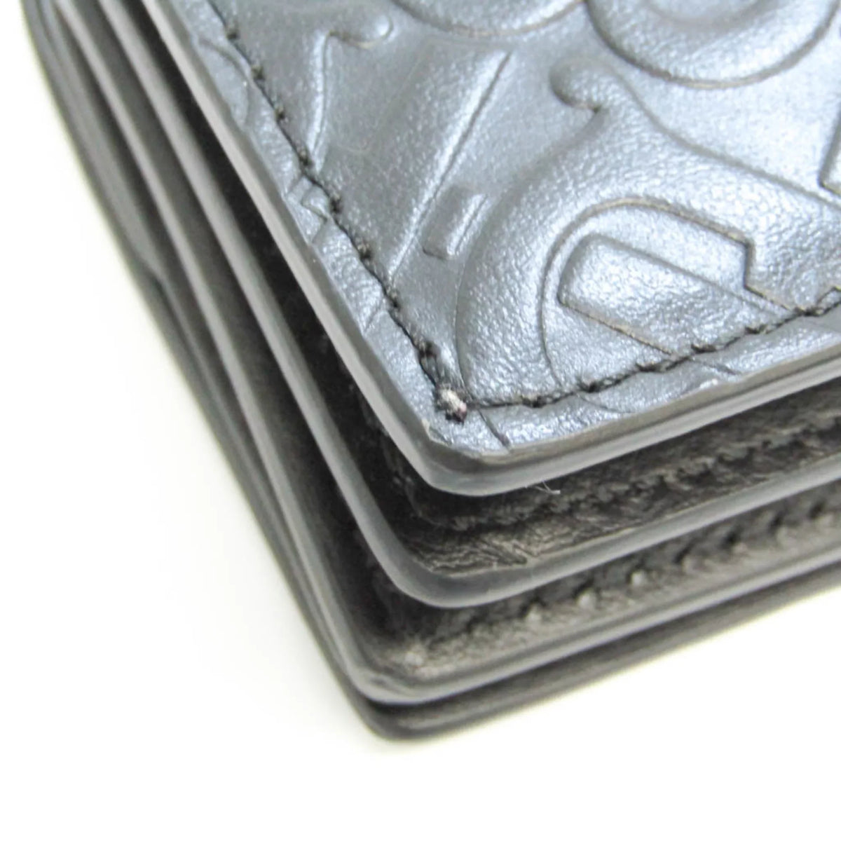 (Good) Case Burberry 8011333 Case Chain Leather Card Pre-Owned Coin Black
